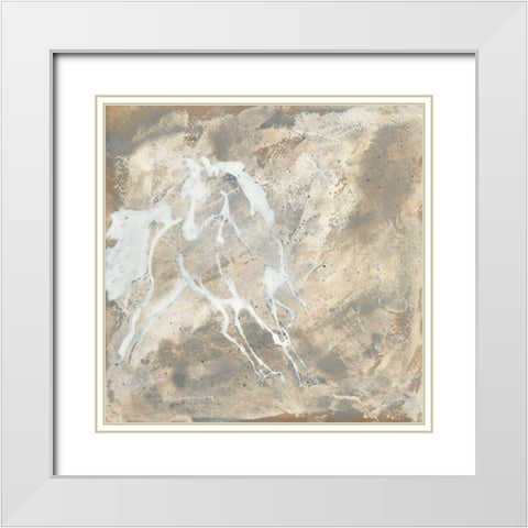 White Horse I White Modern Wood Framed Art Print with Double Matting by Paschke, Chris