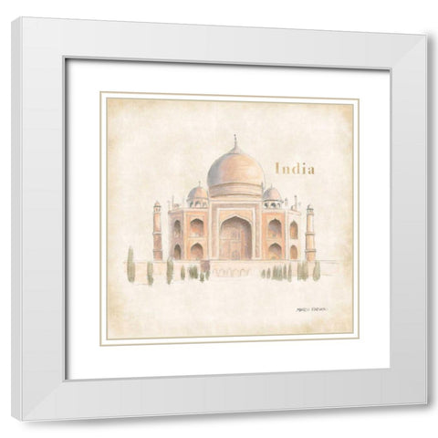 World Trekker IV White Modern Wood Framed Art Print with Double Matting by Fabiano, Marco