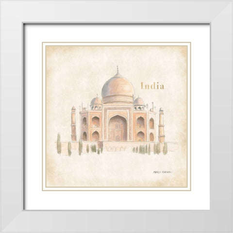 World Trekker IV White Modern Wood Framed Art Print with Double Matting by Fabiano, Marco