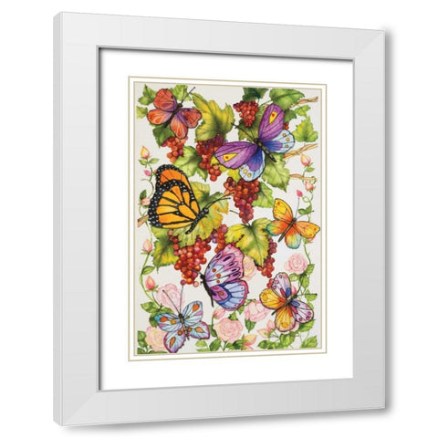 Vineyard Fruit White Modern Wood Framed Art Print with Double Matting by McKenna, Kathleen Parr