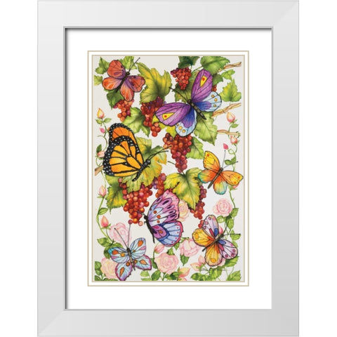 Vineyard Fruit White Modern Wood Framed Art Print with Double Matting by McKenna, Kathleen Parr