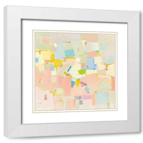 Block Party White Modern Wood Framed Art Print with Double Matting by Adams, Phyllis