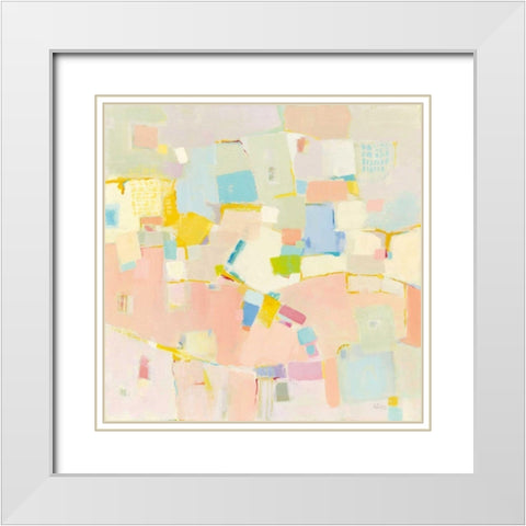 Block Party White Modern Wood Framed Art Print with Double Matting by Adams, Phyllis