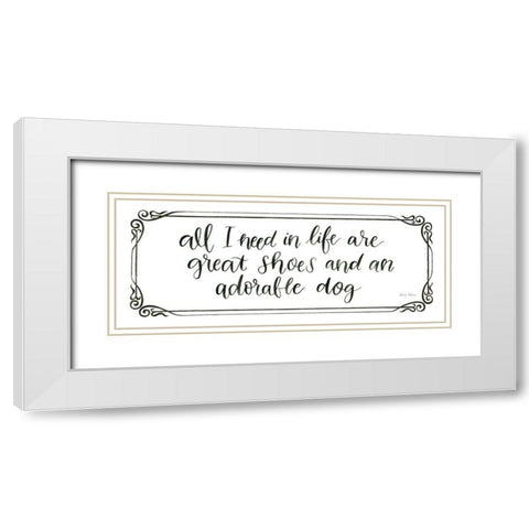 Furry Fashion Friends VI White Modern Wood Framed Art Print with Double Matting by Adams, Emily