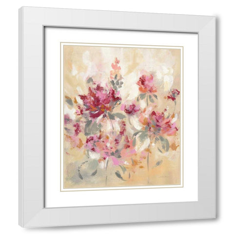Floral Reflections I White Modern Wood Framed Art Print with Double Matting by Vassileva, Silvia