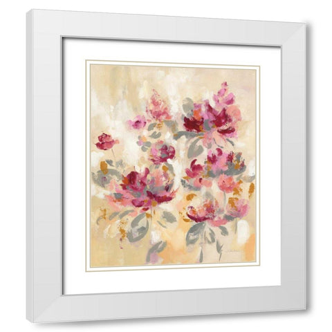 Floral Reflections II White Modern Wood Framed Art Print with Double Matting by Vassileva, Silvia