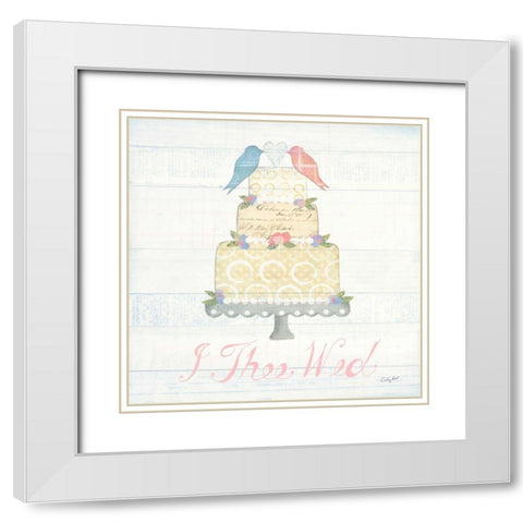 Lovebirds I White Modern Wood Framed Art Print with Double Matting by Prahl, Courtney