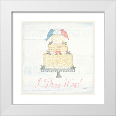 Lovebirds I White Modern Wood Framed Art Print with Double Matting by Prahl, Courtney