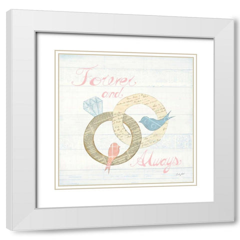 Lovebirds II White Modern Wood Framed Art Print with Double Matting by Prahl, Courtney