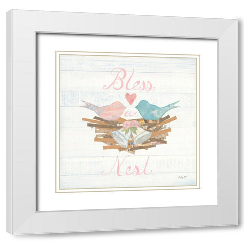 Lovebirds III White Modern Wood Framed Art Print with Double Matting by Prahl, Courtney