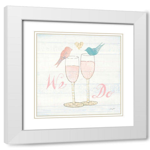 Lovebirds IV White Modern Wood Framed Art Print with Double Matting by Prahl, Courtney