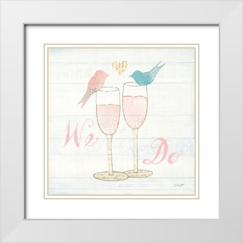 Lovebirds IV White Modern Wood Framed Art Print with Double Matting by Prahl, Courtney