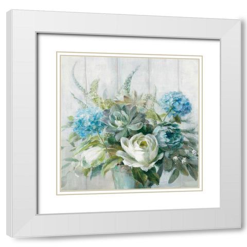 Natural Elegance Crop White Modern Wood Framed Art Print with Double Matting by Nai, Danhui