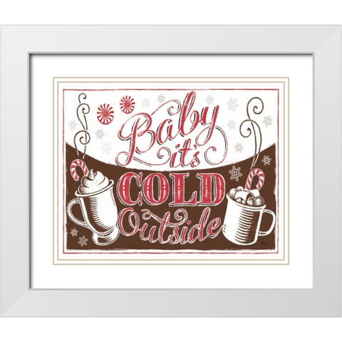 Merry Little Christmas I Brown White Modern Wood Framed Art Print with Double Matting by Penner, Janelle