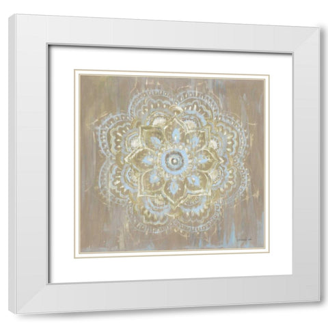 Bombay Bohemian Light Neutral White Modern Wood Framed Art Print with Double Matting by Nai, Danhui