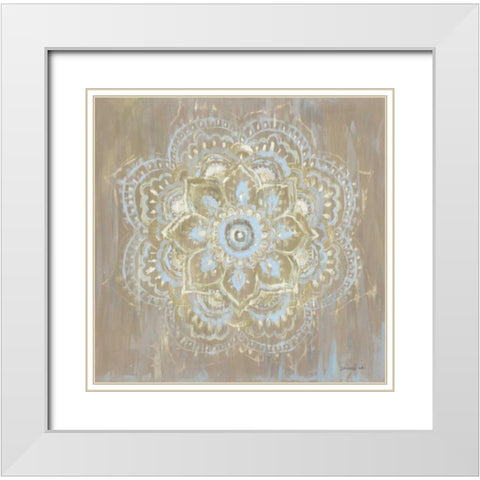 Bombay Bohemian Light Neutral White Modern Wood Framed Art Print with Double Matting by Nai, Danhui