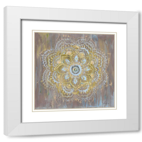 Bombay Bohemian Dark Neutral White Modern Wood Framed Art Print with Double Matting by Nai, Danhui