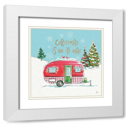 Christmas in the Country V On Its Way White Modern Wood Framed Art Print with Double Matting by Brissonnet, Daphne