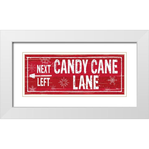 Christmas Signs VII White Modern Wood Framed Art Print with Double Matting by Pela Studio