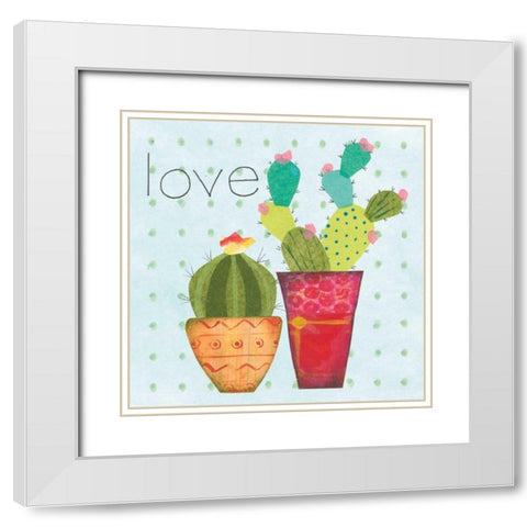 Southwest Cactus III White Modern Wood Framed Art Print with Double Matting by Prahl, Courtney