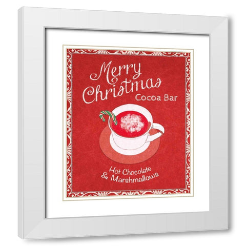 Chalkboard Christmas Signs IV on Red White Modern Wood Framed Art Print with Double Matting by Grove, Beth