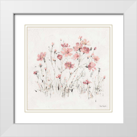 Wildflowers II Pink White Modern Wood Framed Art Print with Double Matting by Audit, Lisa