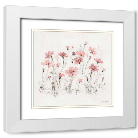 Wildflowers III Pink White Modern Wood Framed Art Print with Double Matting by Audit, Lisa