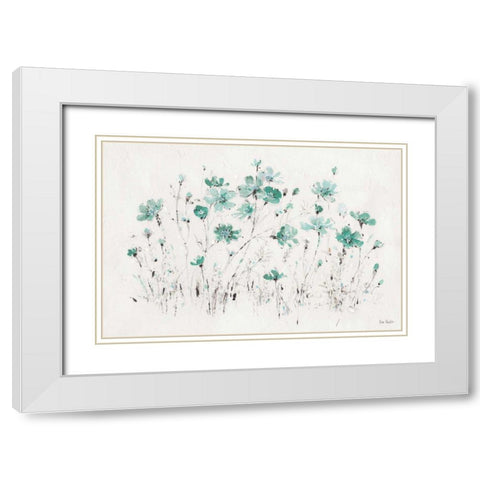 Wildflowers I Turquoise White Modern Wood Framed Art Print with Double Matting by Audit, Lisa