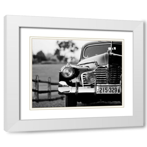 Classic Car I White Modern Wood Framed Art Print with Double Matting by Aledanda