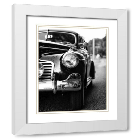 Classic Car II Crop White Modern Wood Framed Art Print with Double Matting by Aledanda