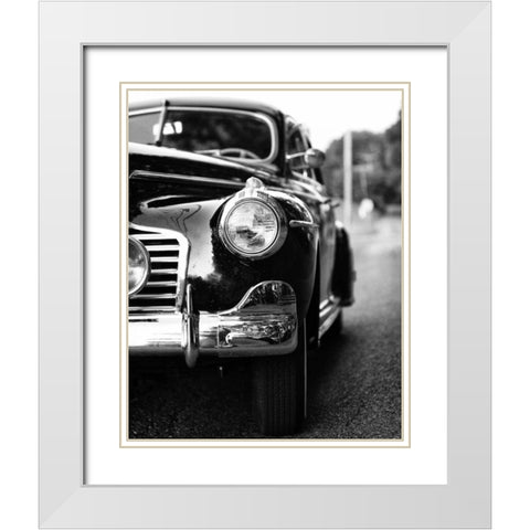 Classic Car II Crop White Modern Wood Framed Art Print with Double Matting by Aledanda