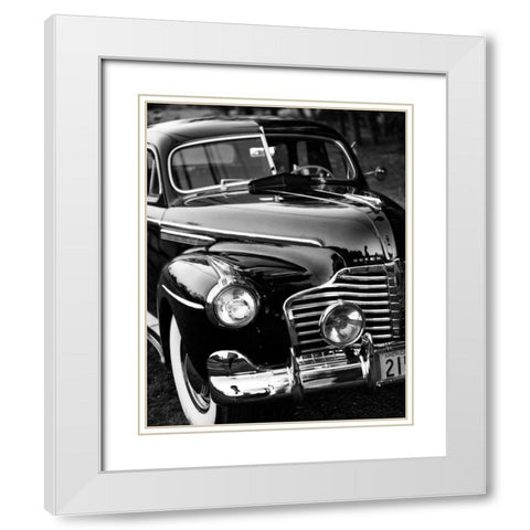 Classic Car III White Modern Wood Framed Art Print with Double Matting by Aledanda
