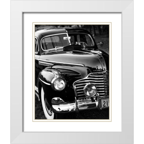 Classic Car III White Modern Wood Framed Art Print with Double Matting by Aledanda