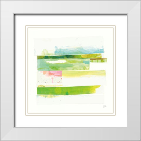 Stacks III v2 White Modern Wood Framed Art Print with Double Matting by Averinos, Melissa