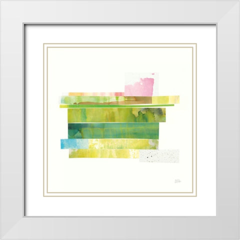 Stacks IV v2 White Modern Wood Framed Art Print with Double Matting by Averinos, Melissa