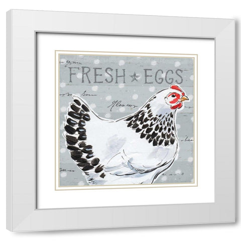 Roosters Call II White Modern Wood Framed Art Print with Double Matting by Brissonnet, Daphne