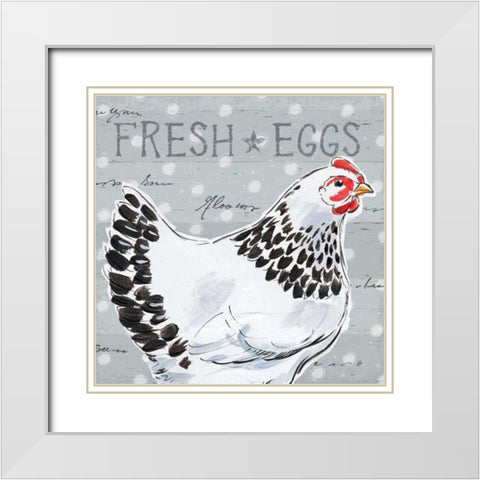 Roosters Call II White Modern Wood Framed Art Print with Double Matting by Brissonnet, Daphne