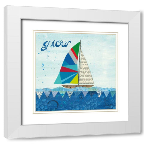 Rainbow Spinnakers III White Modern Wood Framed Art Print with Double Matting by Prahl, Courtney