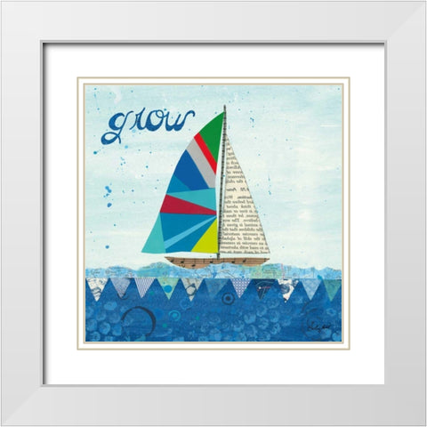 Rainbow Spinnakers III White Modern Wood Framed Art Print with Double Matting by Prahl, Courtney