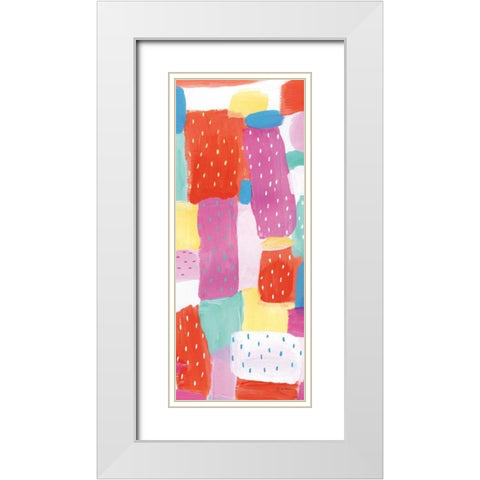 Happy I Spots Crop White Modern Wood Framed Art Print with Double Matting by Zaman, Farida