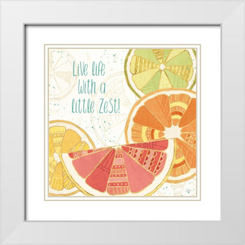 Citrus Splash II White Modern Wood Framed Art Print with Double Matting by Charron, Veronique