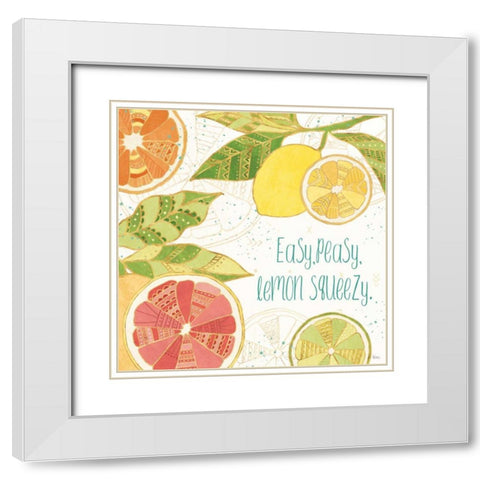 Citrus Splash III White Modern Wood Framed Art Print with Double Matting by Charron, Veronique