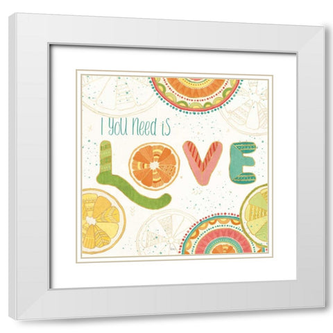 Citrus Splash V White Modern Wood Framed Art Print with Double Matting by Charron, Veronique