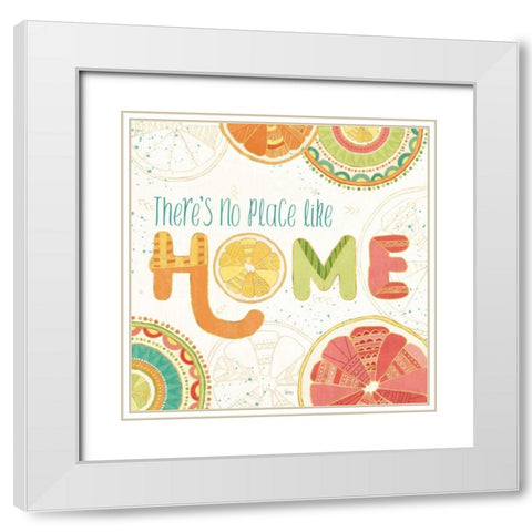 Citrus Splash VI White Modern Wood Framed Art Print with Double Matting by Charron, Veronique