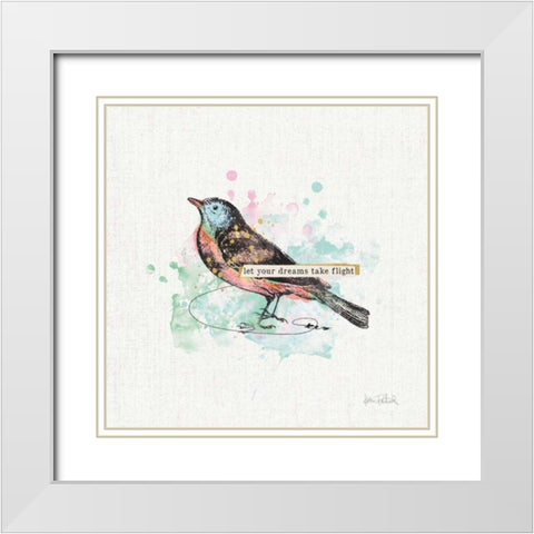 Thoughtful Wings II White Modern Wood Framed Art Print with Double Matting by Pertiet, Katie