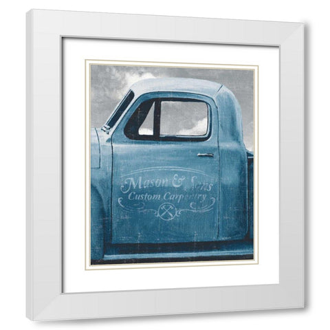 Lets Go for a Ride II Vintage Blue White Modern Wood Framed Art Print with Double Matting by Wiens, James