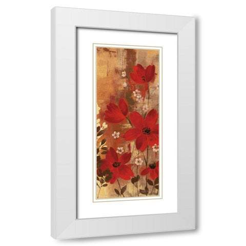 Floral Symphony Red I White Modern Wood Framed Art Print with Double Matting by Vassileva, Silvia