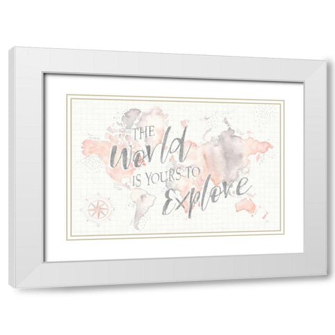 Wonderful World I White Modern Wood Framed Art Print with Double Matting by Marshall, Laura
