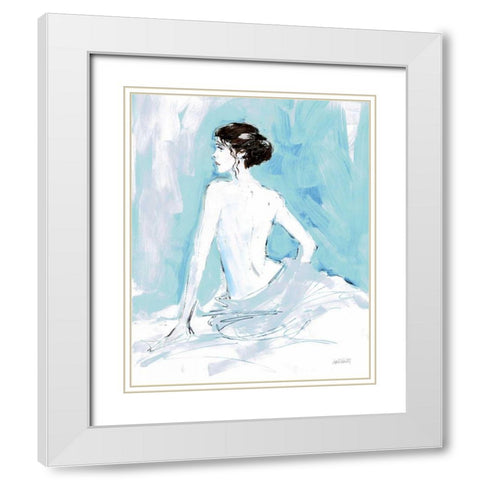 Nude II Blue White Modern Wood Framed Art Print with Double Matting by Tavoletti, Anne