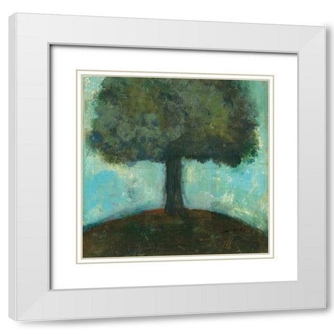 Under the Tree Square II White Modern Wood Framed Art Print with Double Matting by Warrick, Cheryl